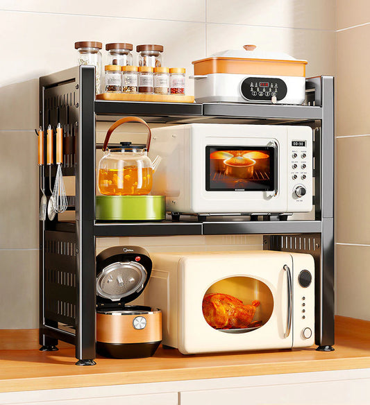 Double Layered Adjustable Microwave Shelf