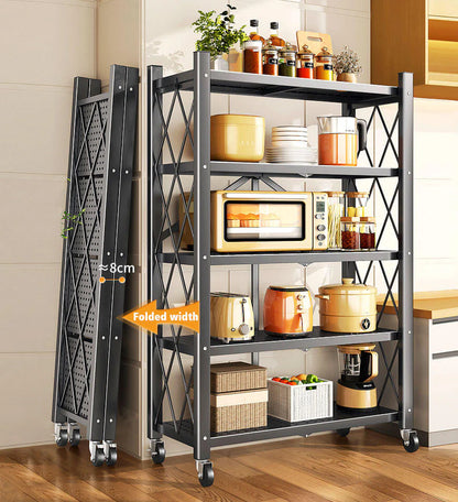 Heavy Duty Foldable Metal Shelves with Wheels