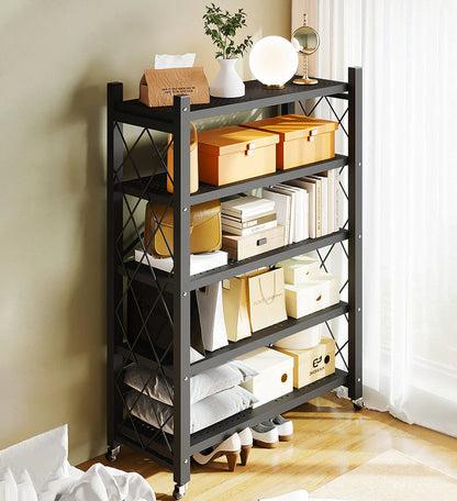 Heavy Duty Foldable Metal Shelves with Wheels